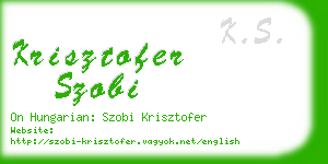 krisztofer szobi business card